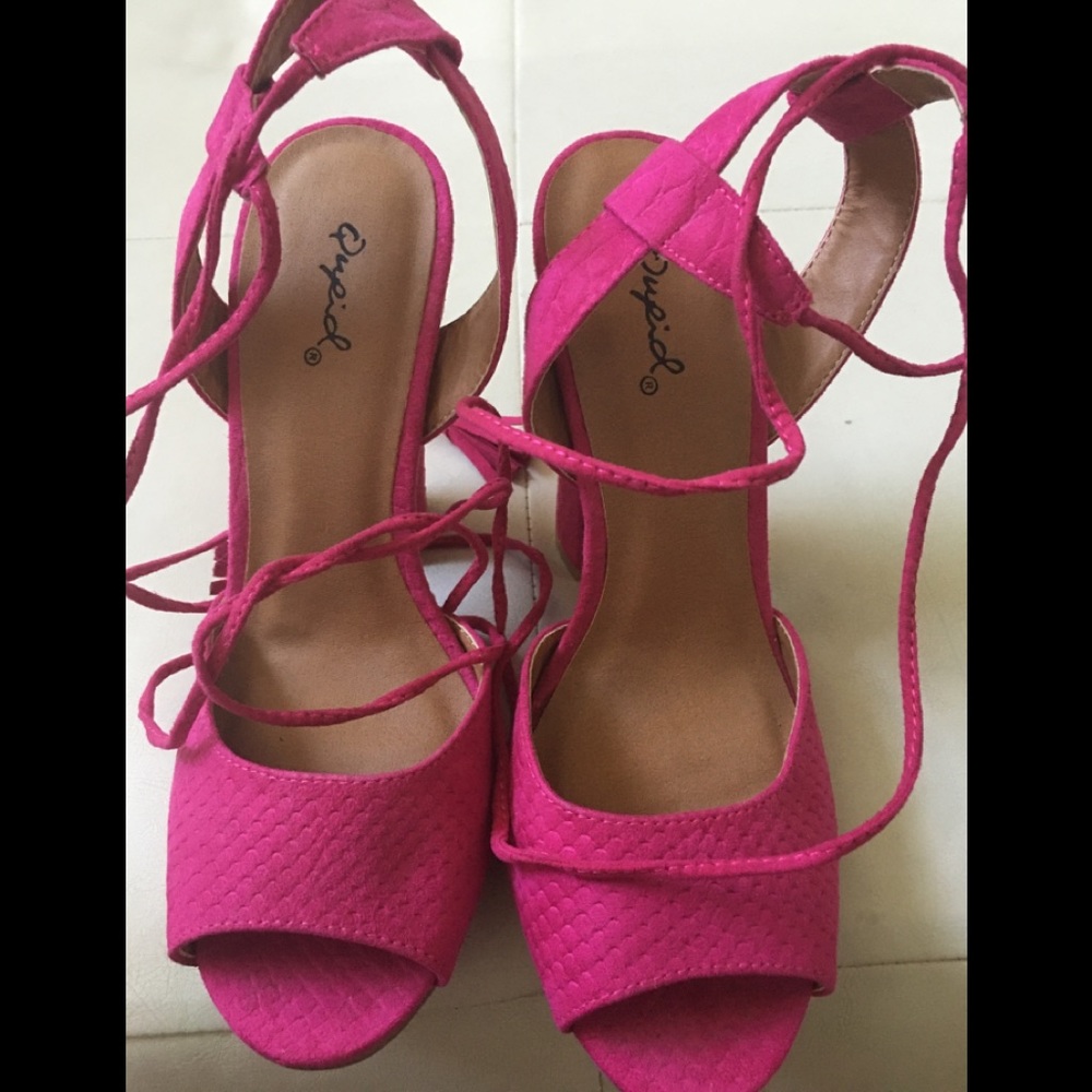 Qupid Wrap Heel Sandals
